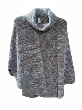 Cato Cozy Knit Poncho Sweater Cowl Neck One Size Neutral Oversized